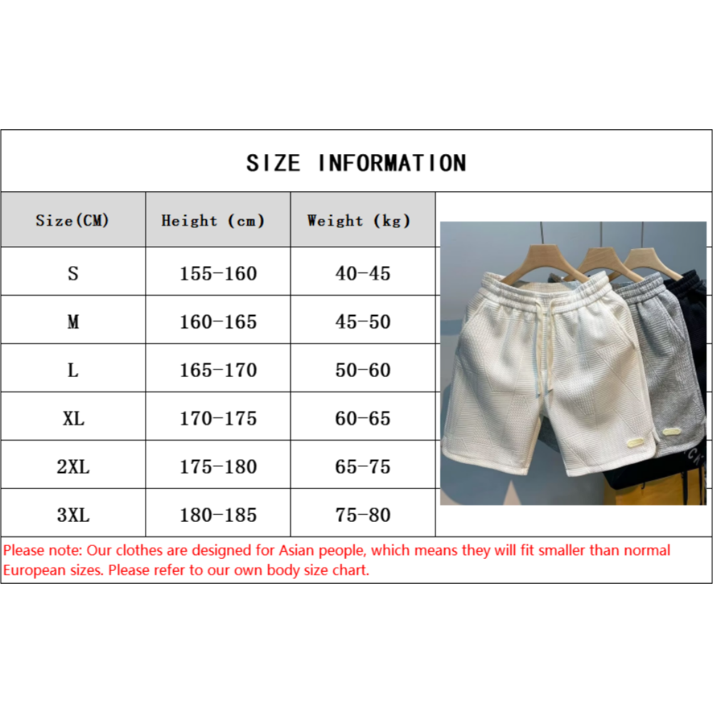 Summer Men's Casual Jogging Sport Short Pants Wave Pattern Solid Color Male Drawstring Loose Dry Gym Sports Shorts Sweatpant
