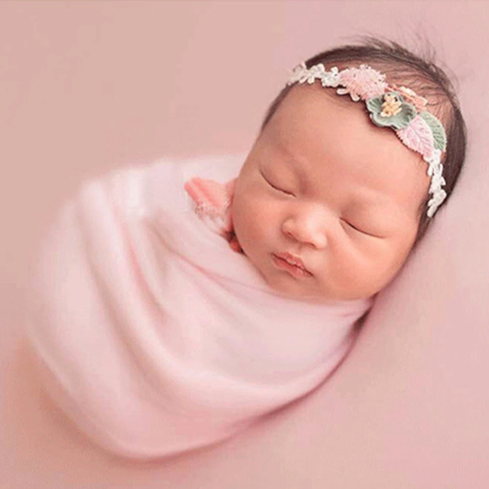 ทารกแรกเกิดอุปกรณ์ประกอบฉากการถ่ายภาพผ้าห่ม Props ภาพเด็กทารกห่อนม Napped ผ้าฝ้ายยืดห่อถ่ายภาพฉากหลัง