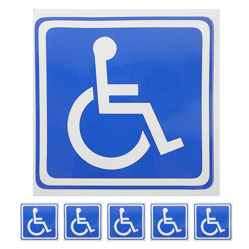 6-teilige Aufkleber mit Rollstuhl-Symbol für Behinderte, Parkschilder, Behinderte, Anhänger, Autofensterdekorationen, Verkehrssignal, Verkehrssicherheit