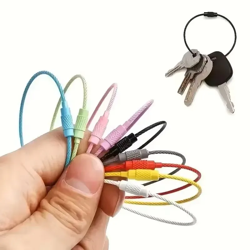 Clip per etichetta per bagagli in filo di acciaio inossidabile colorato da 10 pezzi, durevole e facile da installare, perfetta per viaggi e uso quotidiano