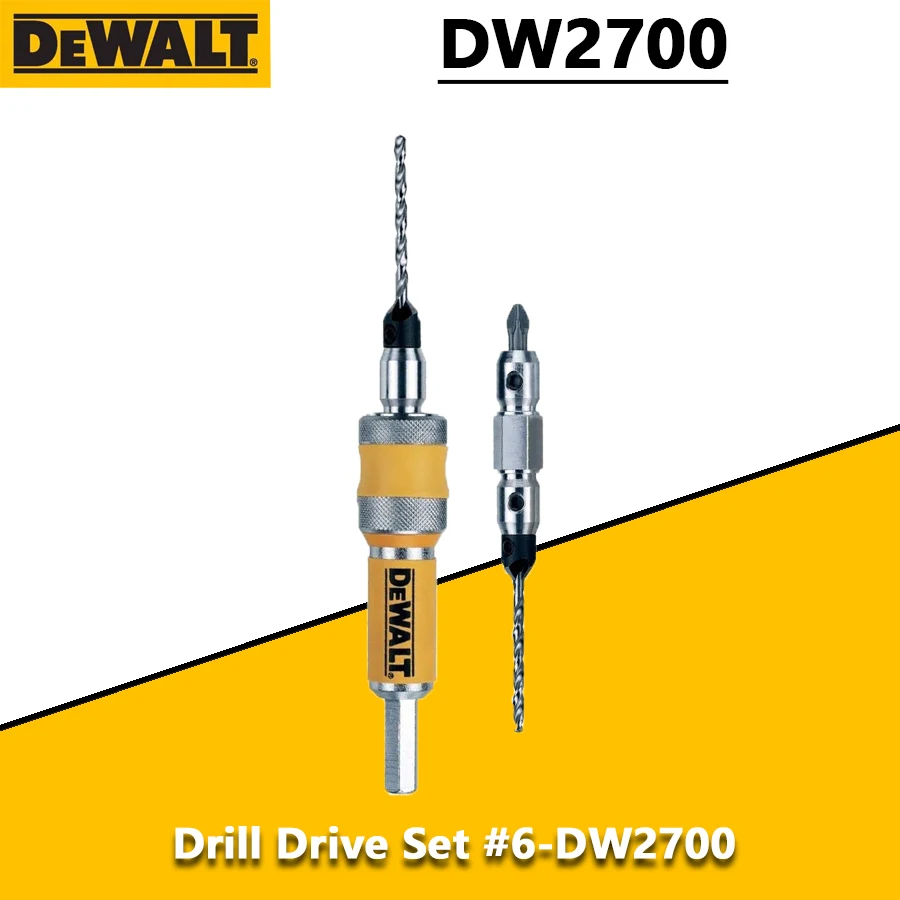 เดวอลท์ DW2700 # 6 เจาะชุดไดรฟ์เจาะ Flip Drive Complete Unit 2 in 1 Countersink เจาะไม้ Bit 6 มม.อุปกรณ์เสริม