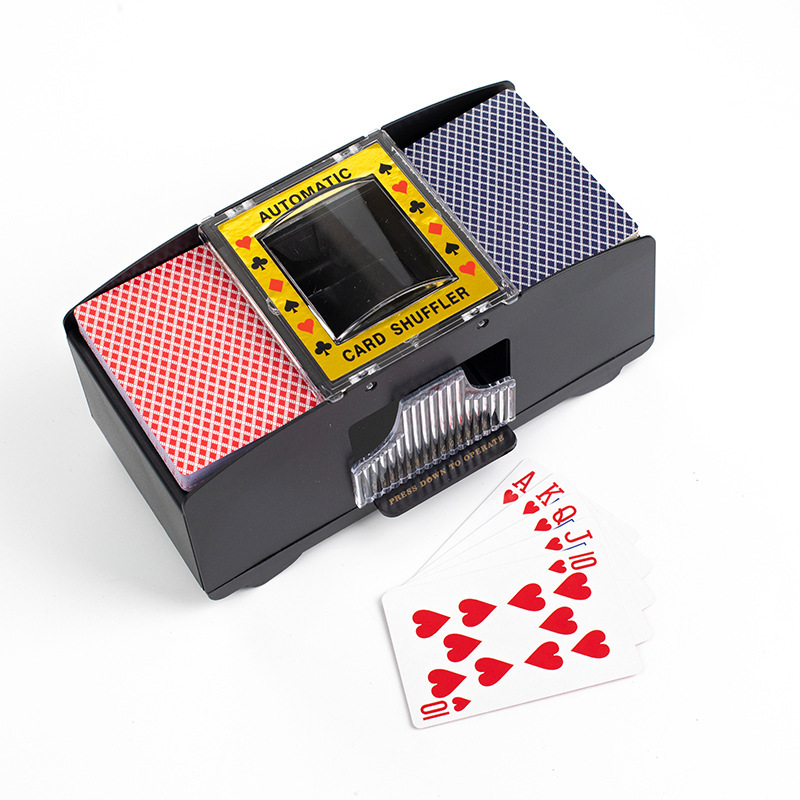 Automatische Kartenmischermaschine, 1/2 Decks, elektrischer Pokerkartenmischer, batteriebetriebener USB-Mischer für Kartenspiele, Heimparty