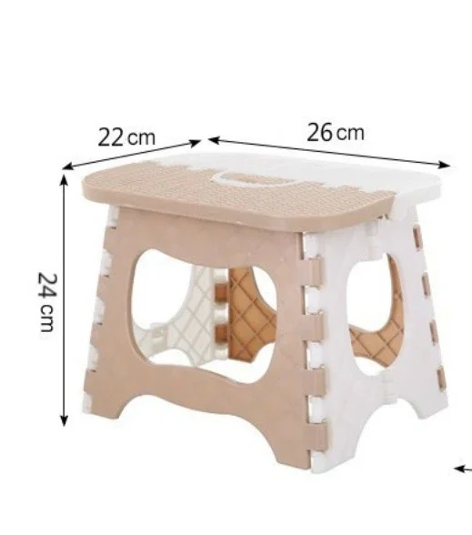 Lightweight portable thickened plastic folding stool - great for kids, great train stool, and space-saving furniture