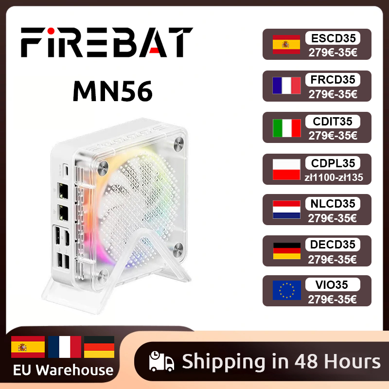 FIREBAT MN56 MINI PC AMD R7-8745HS Mini PC Windows11 DDR5 16 GB + 512 GB SSD 8 Cores Desktop Computer BT 5.2 WIFI6 HDMI TYPE-C USB