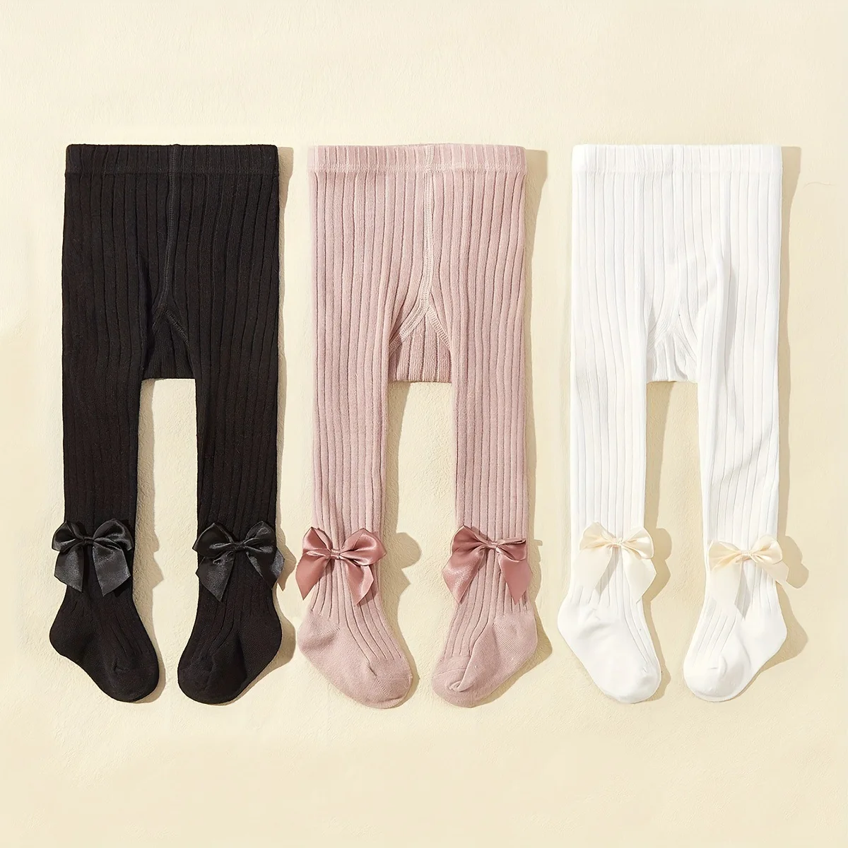 3 unids/set primavera y otoño princesa Bowknot niñas moda cómoda pantimedias de algodón transpirable para bebés