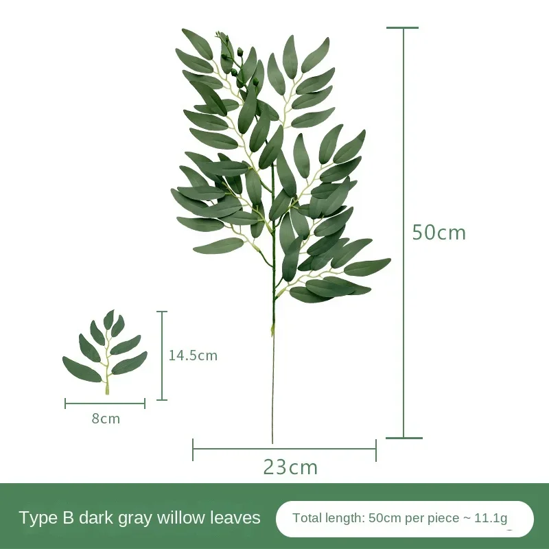Nhân Tạo Lá Liễu Nhân Tạo Lá, Cắm Hoa, GreenPlant Lá, Trang Trí Đơn Mô Phỏng Lá Liễu