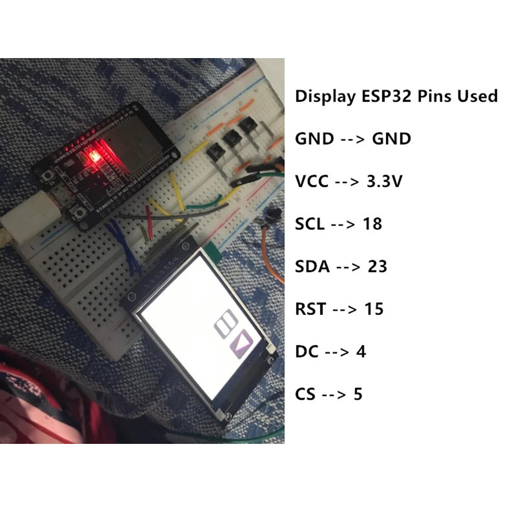 ESP32 Wireless Display TFT ST7789 2.0 inch LCD For ESP32 Main HUD RC Electric Golf Cart Project