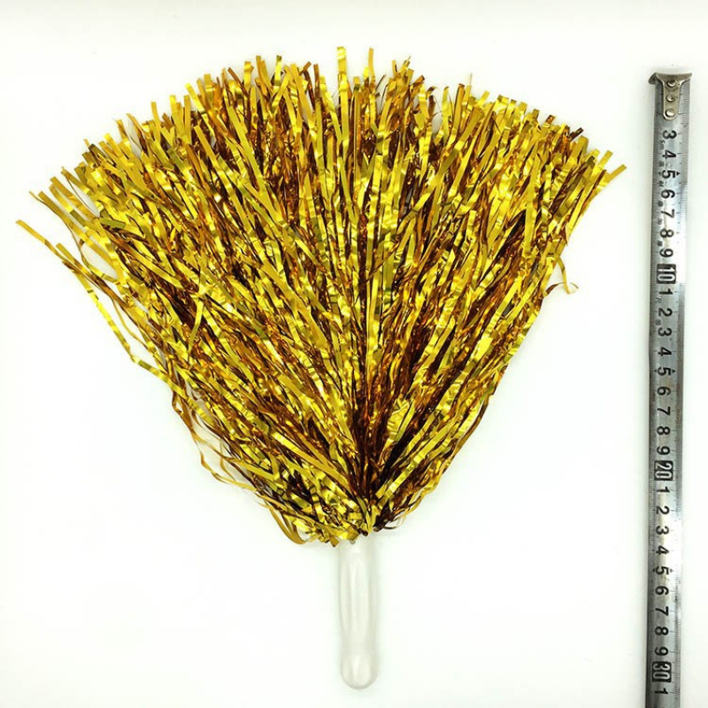 子供と大人のためのチアリーディングポンポン、退色しないメタリックストリーマーのポンポン、チアリーダーハンドフラワー、ダンスチームスポーツ、1個