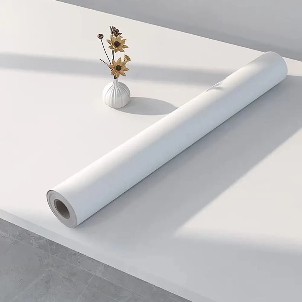 Peel and Stick Wallpaper para bancada de cozinha, Impermeável, auto-adesivo, Adesivo de parede removível, Papel de contato branco fosco
