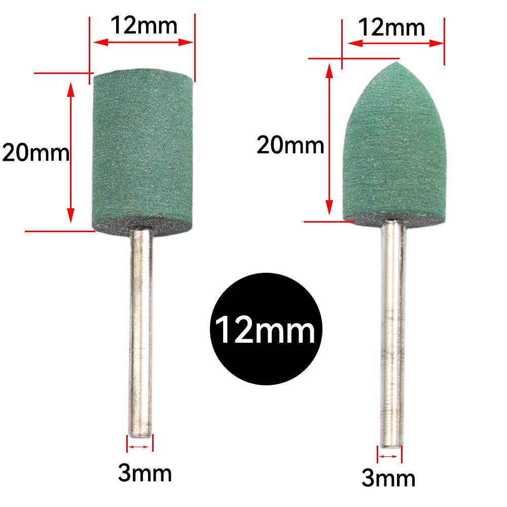 5/10 sztuk gumowe ścierne 3mm Shank głowica szlifująca do formy do polerowania metalu Dremel obrotowe narzędzia