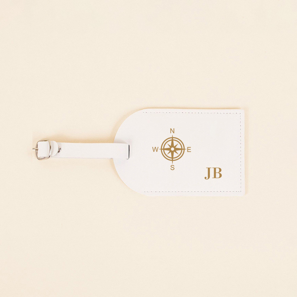 パーソナライズされた Pu レザー荷物タグモノグラムカップル旅行手荷物ラベルタグ結婚式ブライダルシャワーギフト家族友人へ