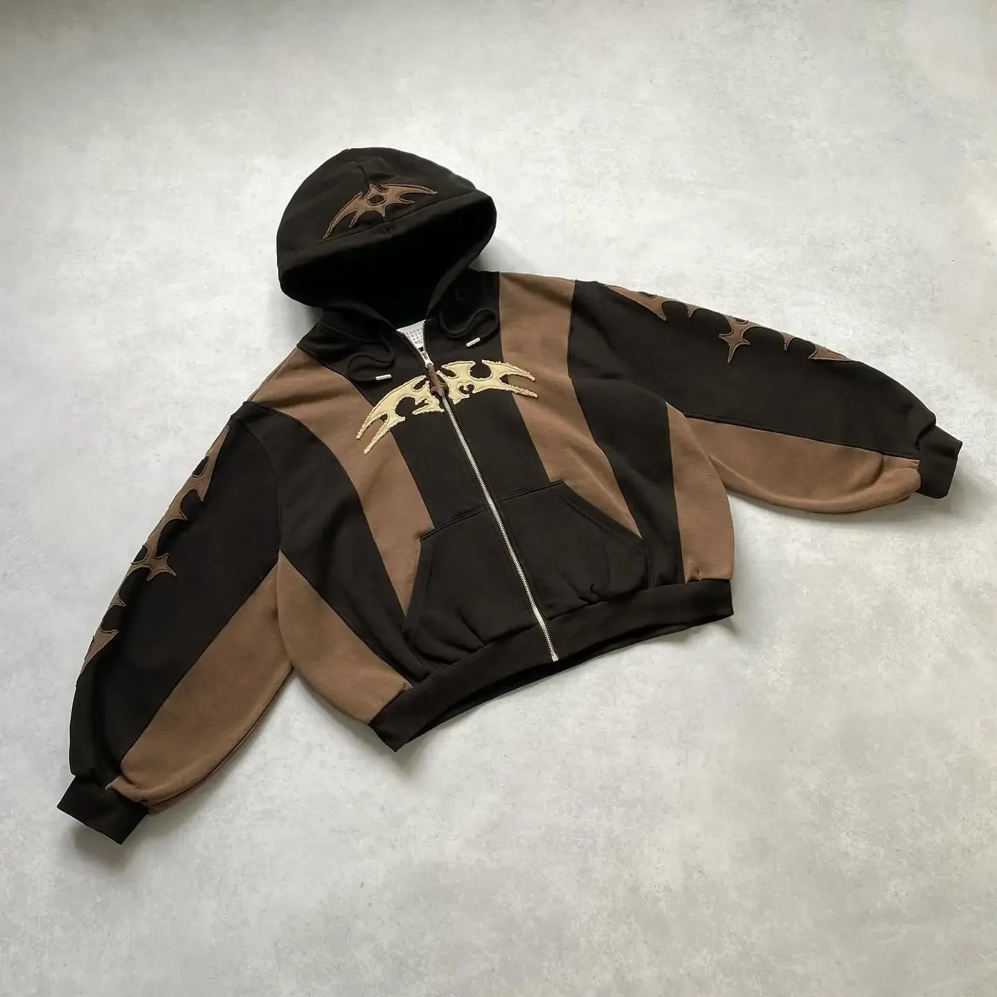 Y2k 新トップス原宿幾何刺繍スプライシングゴシック若者シンプルな日常パーカー女性トレーナールーズパターンカジュアル男性