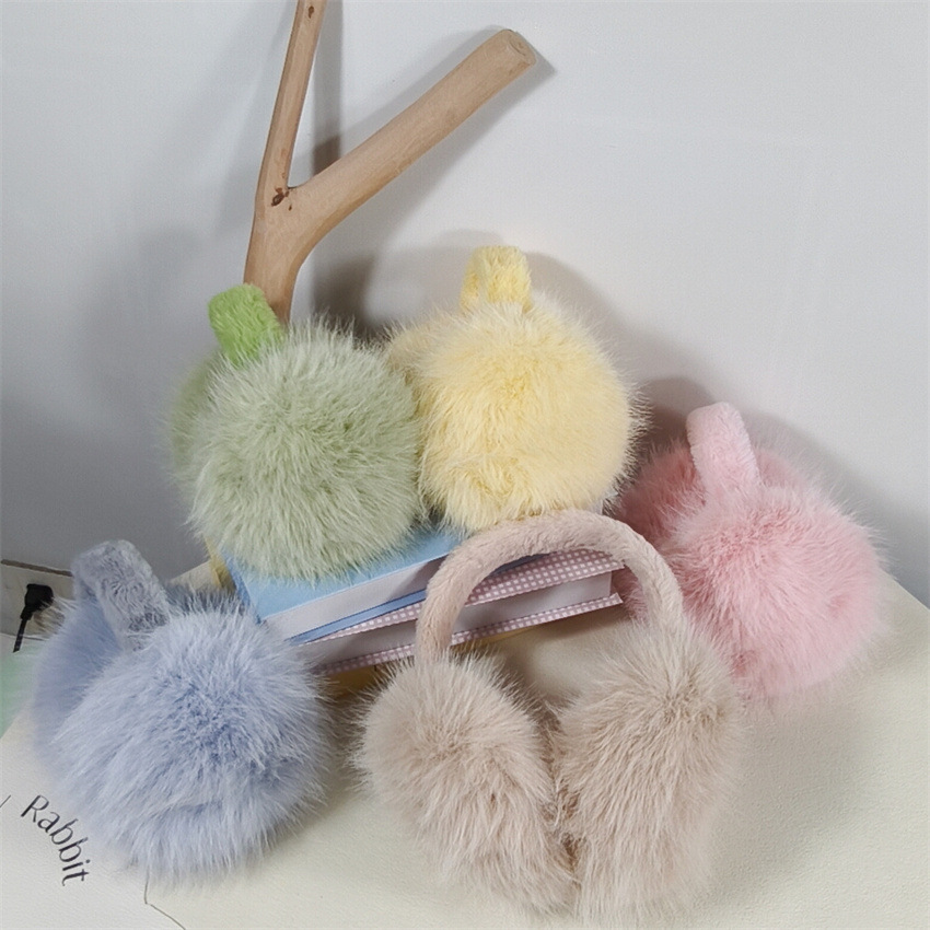 Protetores de orelha peludos de pele branca para mulheres meninas inverno ao ar livre ciclismo à prova de vento manter quente capas de orelha dobrável macio bonito capa de orelha de pelúcia