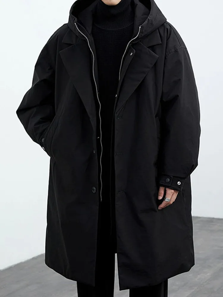 2024 primavera y otoño nueva moda Color sólido a prueba de viento gabardina larga de los hombres Casual suelta de gran tamaño de alta calidad abrigo M-5XL