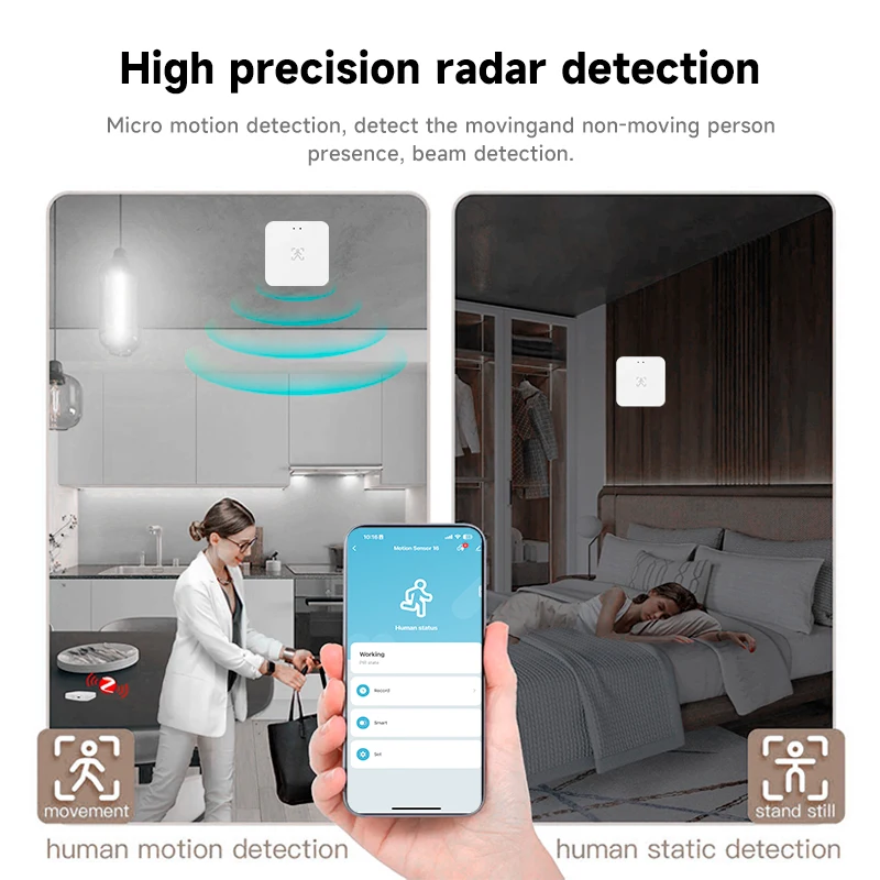 Tuya zigbee Sensor de presencia Wifi 24Ghz, dispositivo Detector de presencia, aplicación, Protector de seguridad para el hogar inteligente
