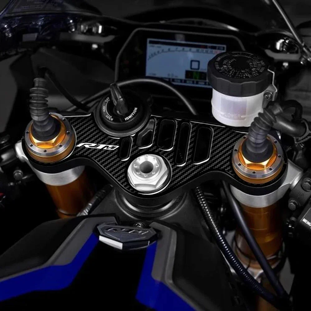R1M Motorrad Carbon-Look Top Triple Clamp Yoke Aufkleber für YZF R1 R1M 2015-2024