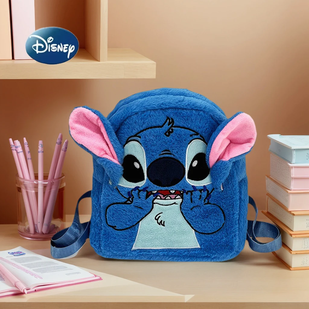 2025 nueva mochila para niños de Disney, bonita mochila de dibujos animados de punto de felpa para niños, regalos Unisex