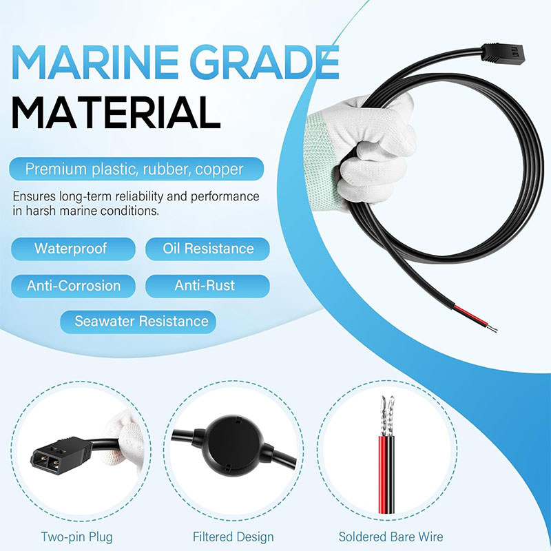 PC 11 フィルター付き電源ケーブル 720057 -1 ハミンバード全ヘリックス 8/9/10/12/15,800/900/1100 シリーズ、797、798 に適合 (6 フィート、防水)