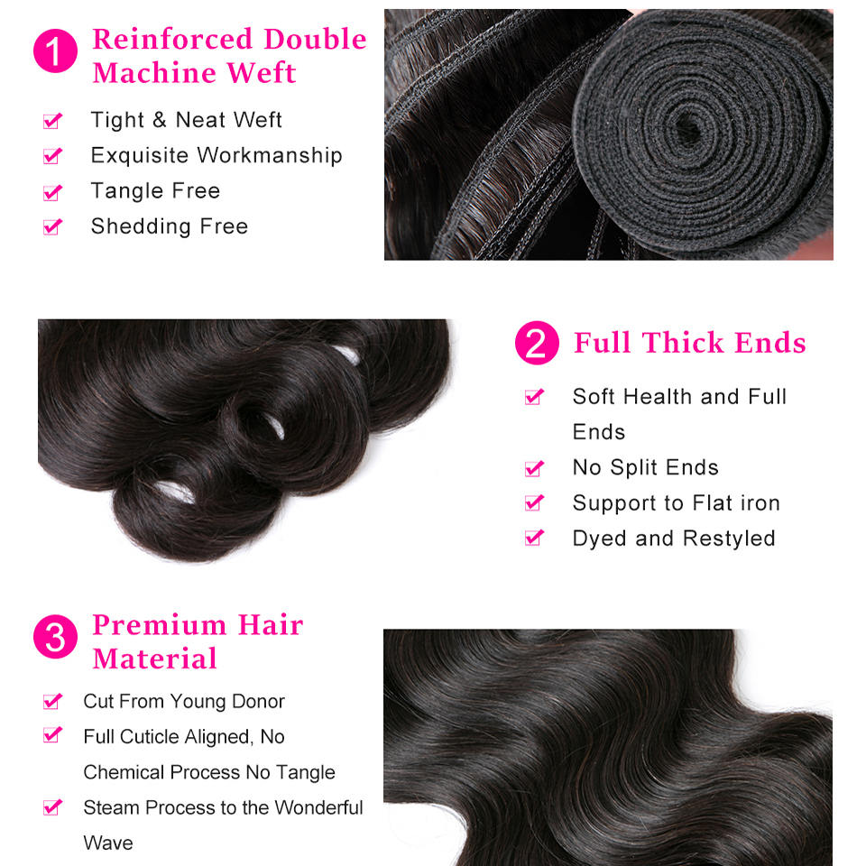 12A Körperwellen-Bündel, 76,2 cm, rohes indisches Remy-Jungfrau, unverarbeitet, 100 % Echthaar, Körperwellen-Haarverlängerungen, 1 3 4 Bundles Deal