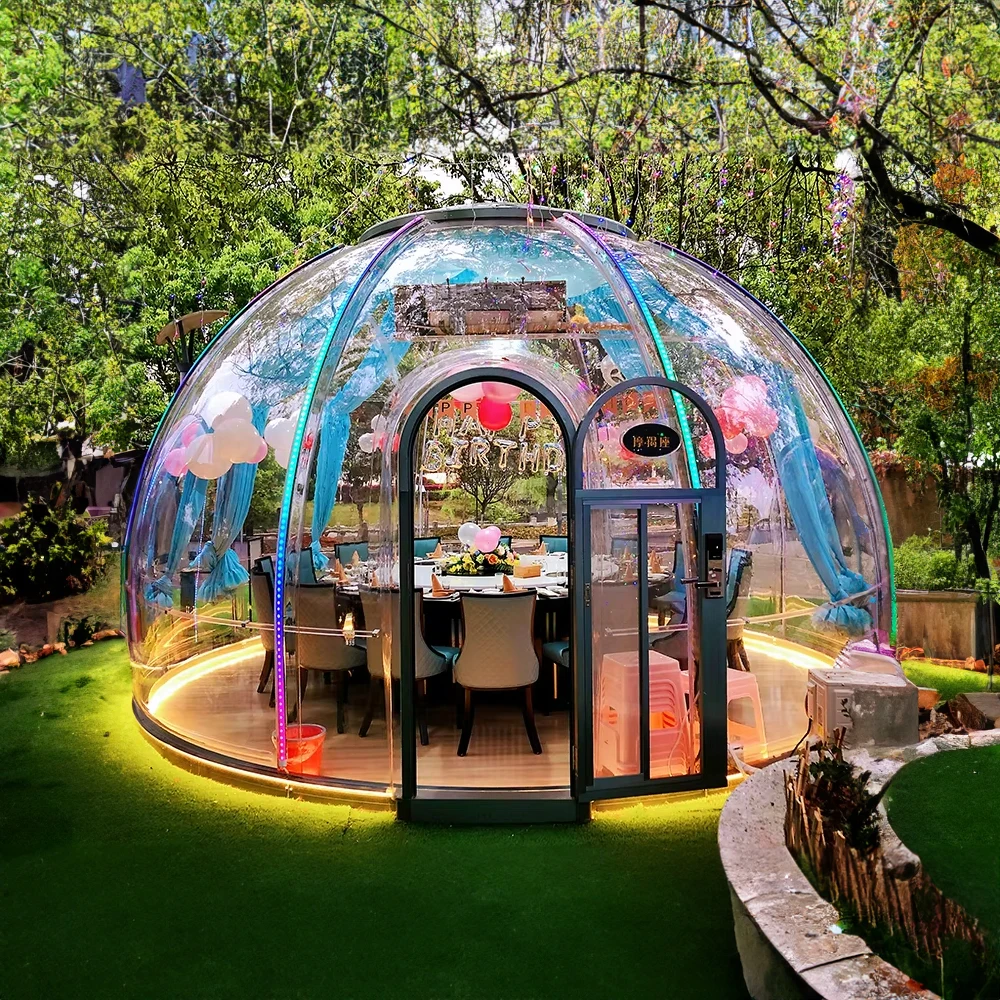Outdoor Bubble Camping โปร่งใส Starry Sky เต็นท์โดม Igloo เต็นท์กันน้ํา PC เต็นท์โดมรับประกันฟรี 5 ปี