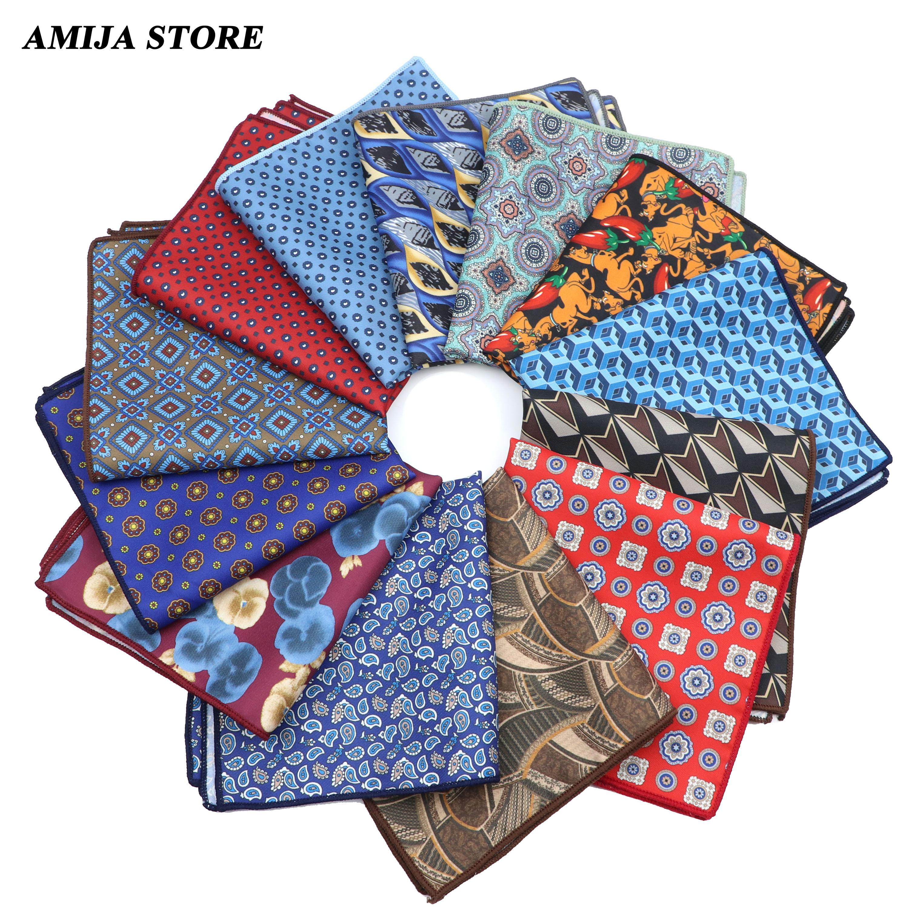 Thời Trang Vintage Hankerchief Khăn Quàng Cổ Cho Người Đàn Ông Hankies Nam Bỏ Túi Vuông Khăn Tay In Sọc Kẻ Sọc Snot Áo 26*26cm