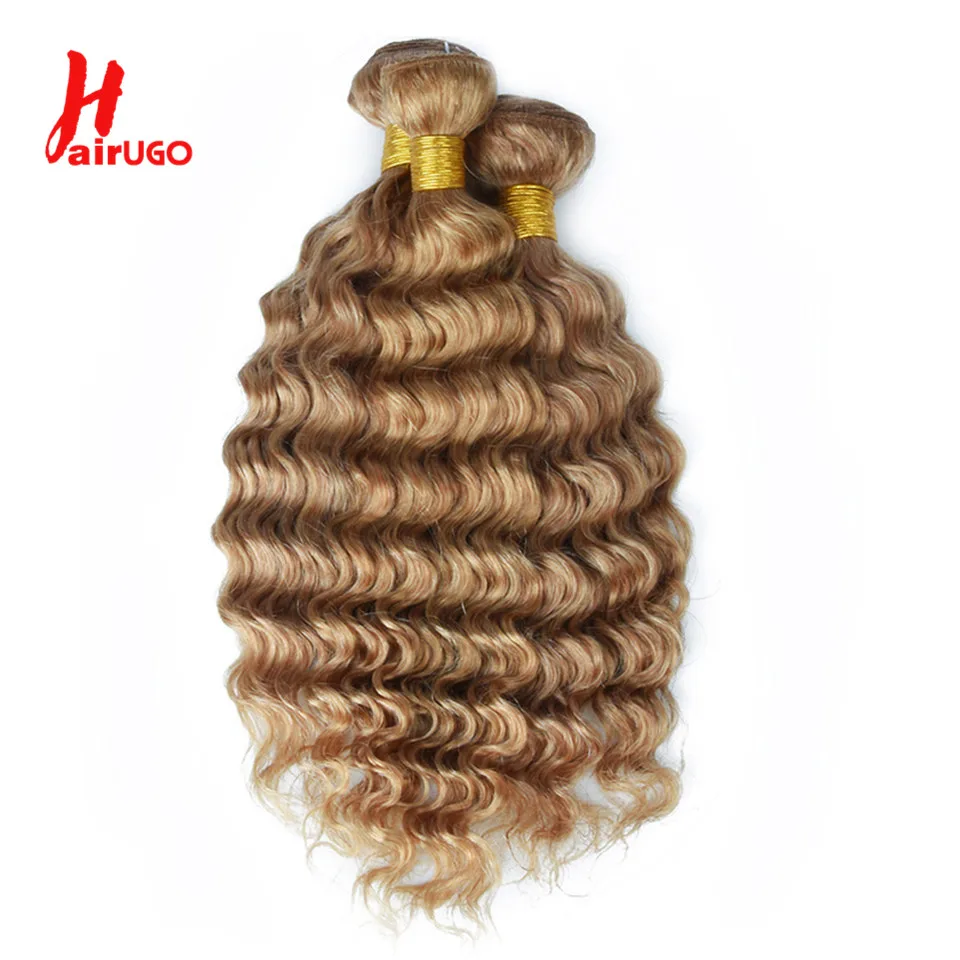 HairUGo 27 # Tóc Vàng Sâu Sóng Tóc Bó Peru 99J Remy Tóc Dệt 99J Màu 1/3/4 Sâu sóng Tóc Phần Mở Rộng