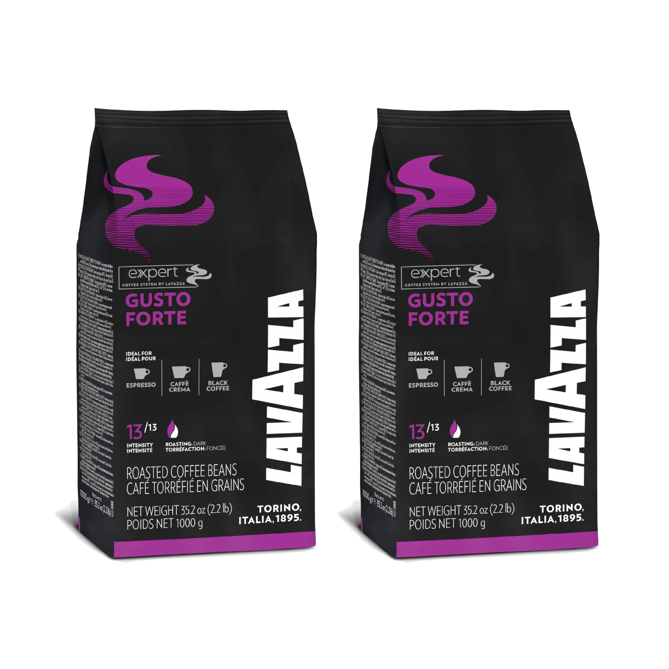 2x Kawa ziarnista LAVAZZA Gusto Forte Expert 1 kg