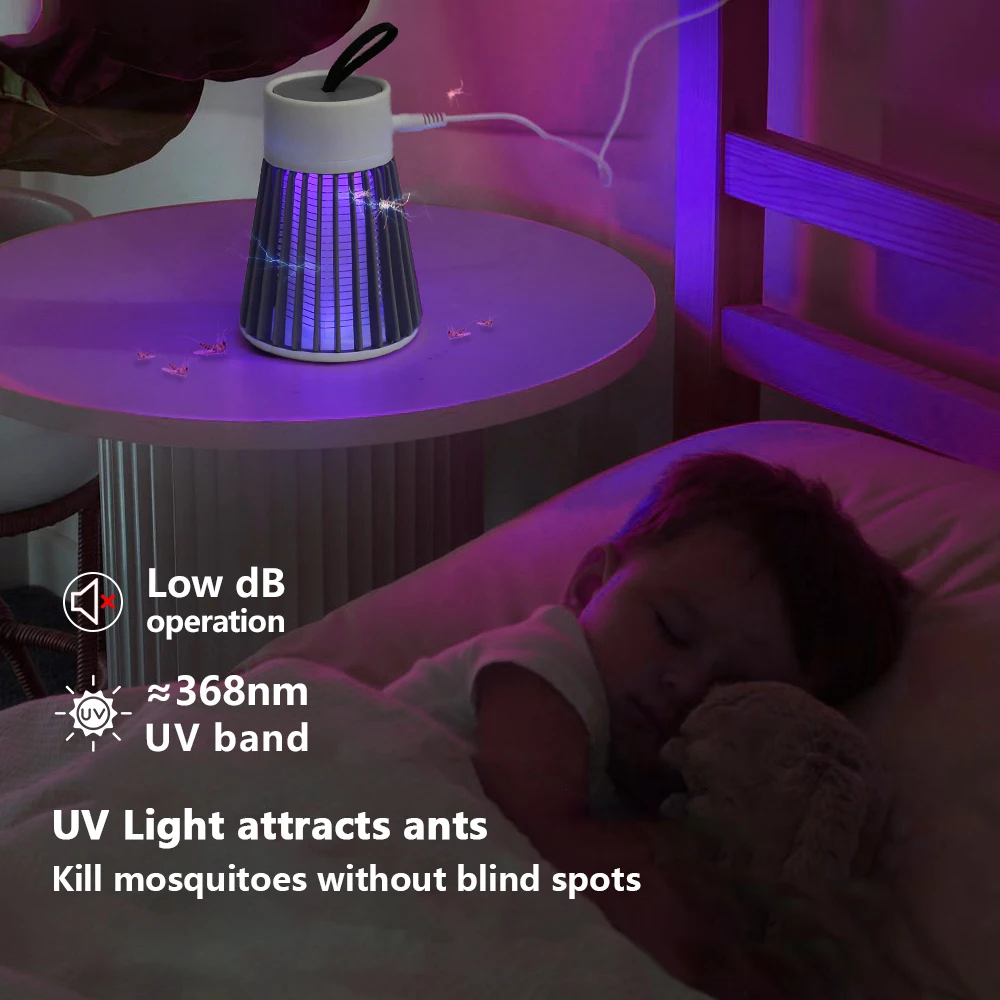 โคมไฟกำจัดยุงไฟฟ้าช็อต USB 5V Zapper ดักแมลงยากันยุงห้องนอนกลางแจ้งป้องกันการกับดักยุง