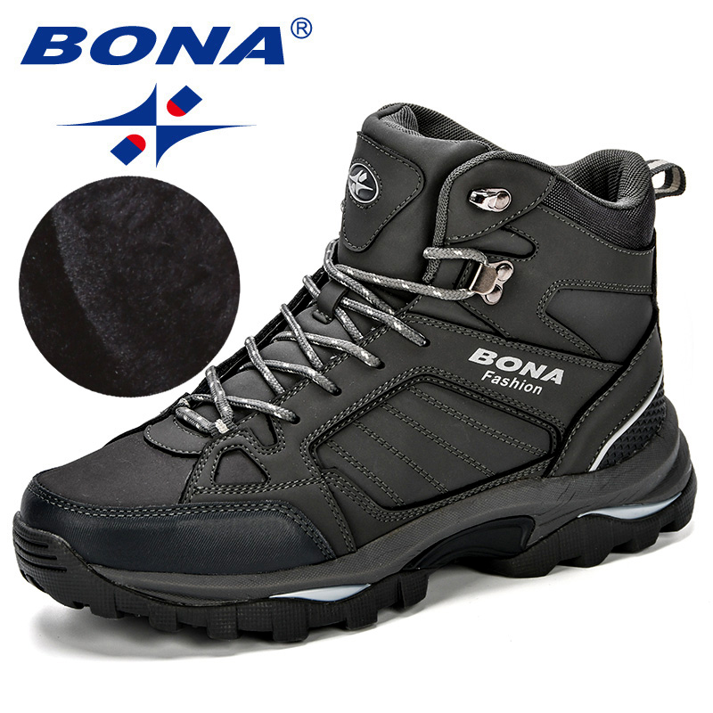 BONA 2023 nuevos diseñadores botas altas de gamuza de invierno botas de nieve de felpa cálidas para hombre botas de senderismo antideslizantes de alta calidad Mansculino