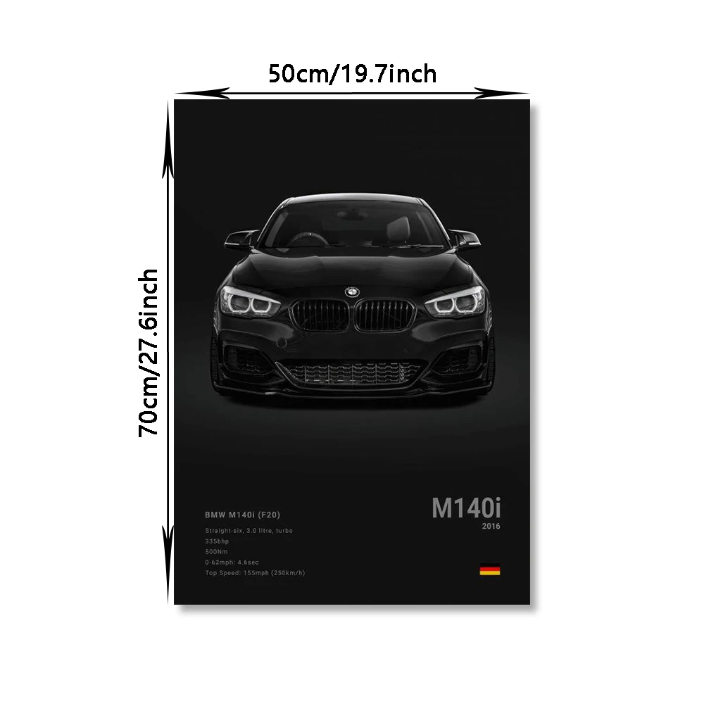 유명한 자동차 M5 918 GT3 캔버스 벽 아트 인쇄 포스터 G63 STO SLS 장식 벽화 현대 홈 장식 생일 선물 Unframed