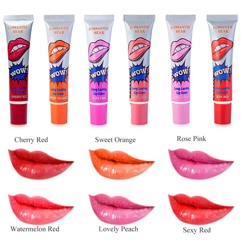 Lápiz labial líquido mágico de 6 colores, resistente al agua, duradero, sin decoloración, brillo de labios, tatuaje, esmalte de labios teñido, cosméticos