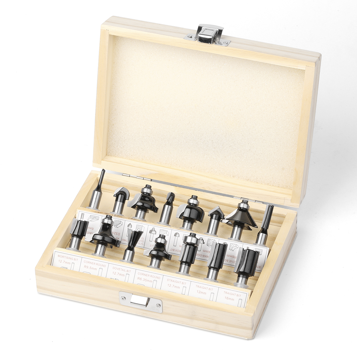15pcs 8mm Shank  Router Bit Set Trimming Straight Milling Cutter for Wood Bits Tungsten Carbide Cutting Woodworking