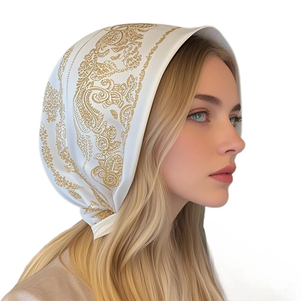 68 cm Rahmen-Cashew-bedruckter Schal für Damen, Herbst und Winter, Polyesterfaser-Schal für warmen Sonnenschutz, Hals-Turban-Schal