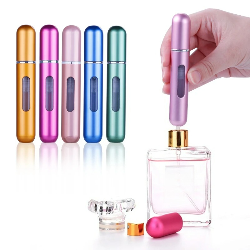 5ml Portable Travel Perfume Refillable Bottle Bottom Charge Spray Liquid Container Cosmetic Press Head Spray Bottling Dispenser