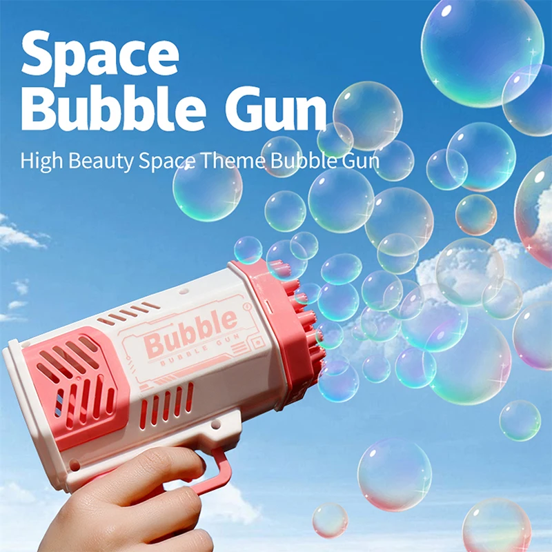 Lanciarazzi a 40 fori Pistola a bolle automatica elettrica portatile portatile portatile Giocattolo regalo di compleanno per feste (senza bolle d'acqua)