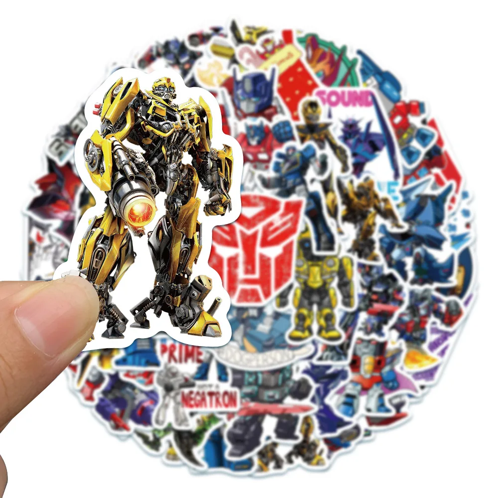 50PCS Autobot Transformers สติ๊กเกอร์รถจักรยานยนต์รถสเก็ตบอร์ดแล็ปท็อปกระเป๋าจักรยานกันน้ําสติกเกอร์สําหรับของเล่นเด็ก