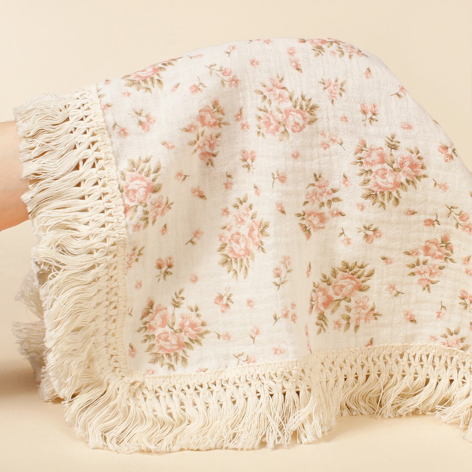 Coperta con stampe in nappa di cotone per neonato, fasciatoio in mussola a doppio strato per asciugamani da bagno per ragazze e neonato