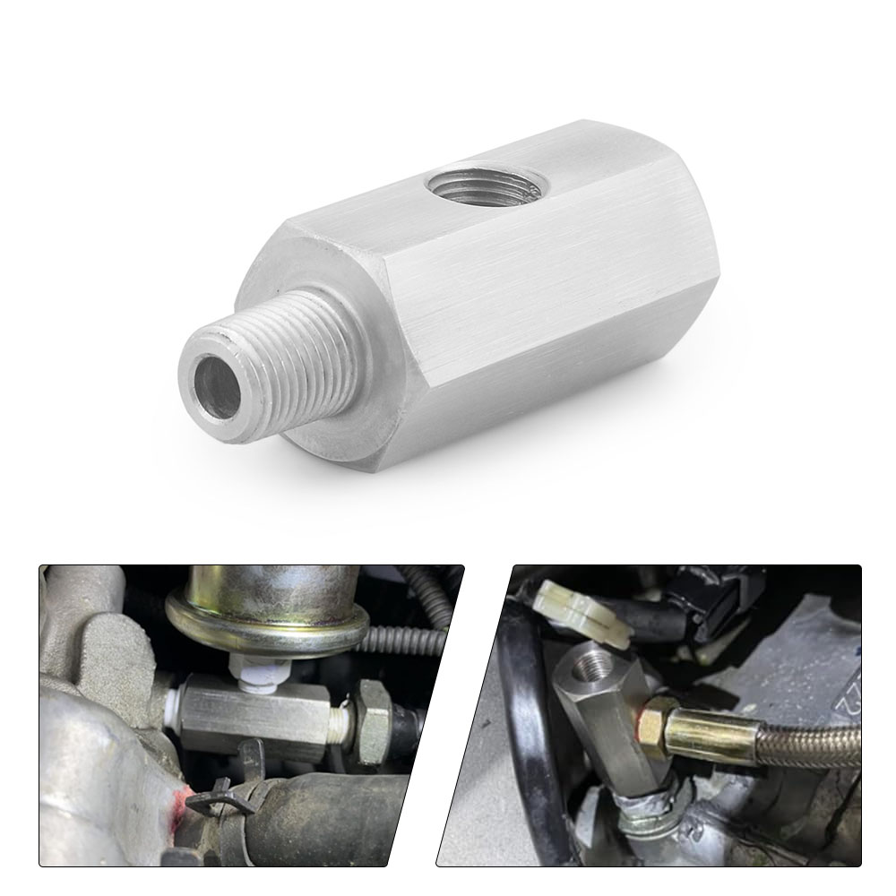 Agujeros laterales de acero inoxidable, 1/8 "NPT hembra a M12 M10 M14 1/8NPT 1/4NPT, conector de Sensor de presión de aceite, adaptador en T de calibre de línea de alimentación