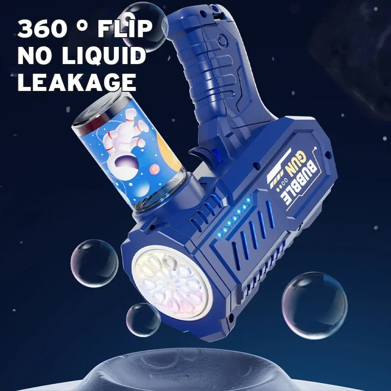 อัตโนมัติ Bubble Gun Rocket Bubbles เครื่องเป่าลมอัตโนมัติ Bubble Liquid ของเล่นสําหรับเด็กชายหาดกลางแจ้ง Bubble ของขวัญ