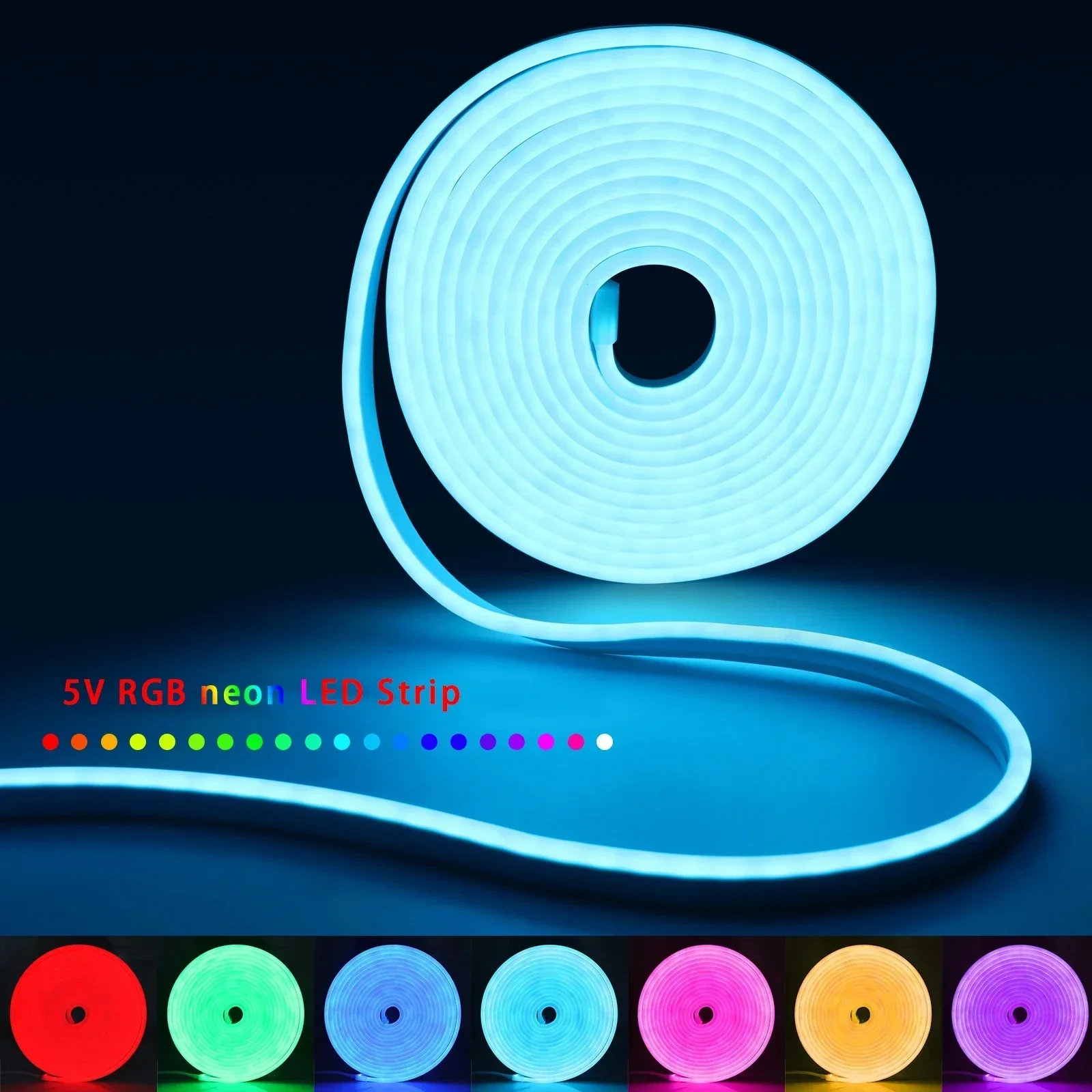 5V USB RGB Neon LED Strip 1M 2M 3M 5M RGB Neon Tape z aplikacją TUYA Bluetooth i pilotem do oświetlenia neonowego znaku