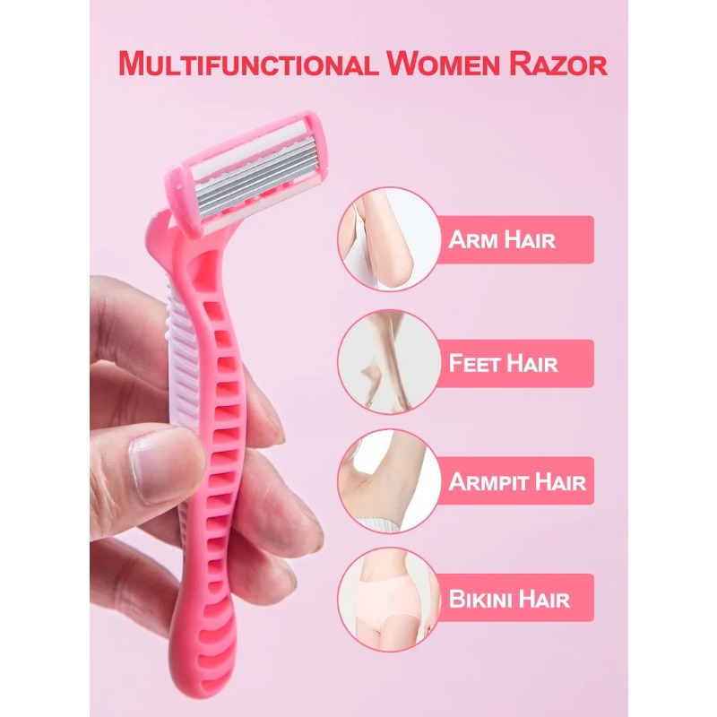 1 mango + 12 cuchillas/maquinilla de afeitar de seguridad Manual para hombres y mujeres, depilación de acero inoxidable de 6 capas, cabezal de afeitadora reemplazable