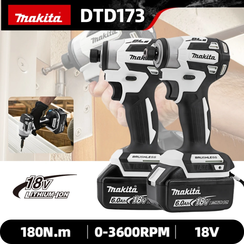 Makita New DTD173 Screwdriver Cordless Electric Lithium 18V Battery Handheld Multifunction Household Drill Motor Power Tools
