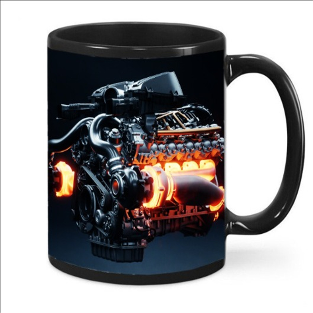 Motor mecânico mecânico, cerâmica, marca de café, copo de água, carro, motocicleta