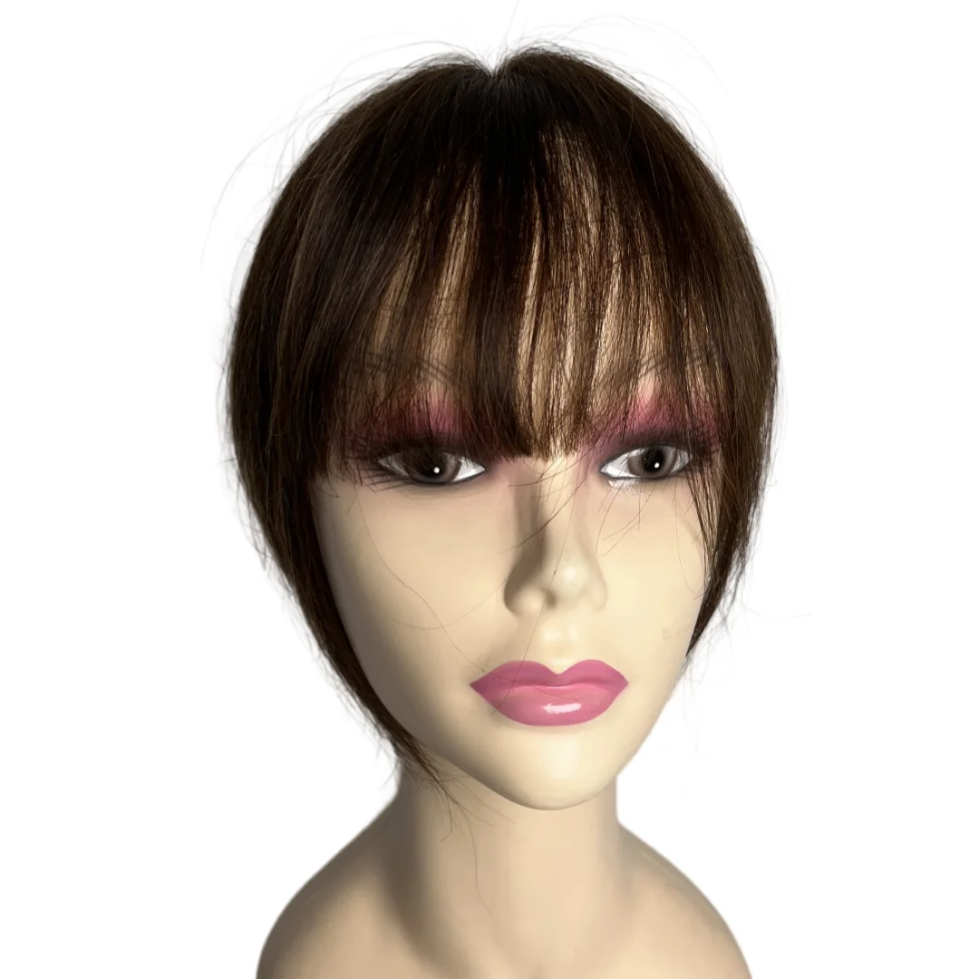 Clipes em toppers de cabelo humano com franja para mulheres 360 °   Cobertura de base de renda postiços extensões de cabelo brasileiras cobrir cabelo cinza