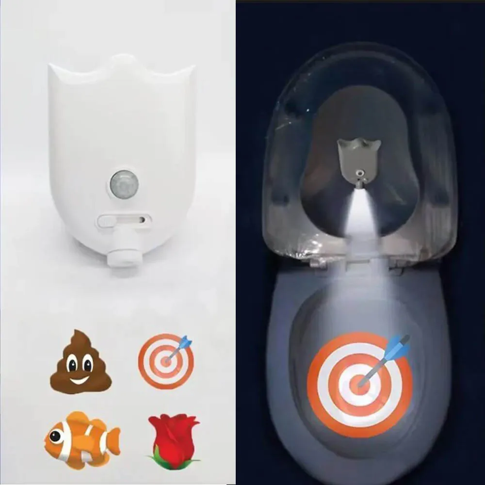 Czujnik ruchu Podświetlenie LED Toaleta Lampa projekcyjna Kreatywna toaleta Mini lampka nocna Muszla sedesowa Lampa oświetleniowa z czujnikiem