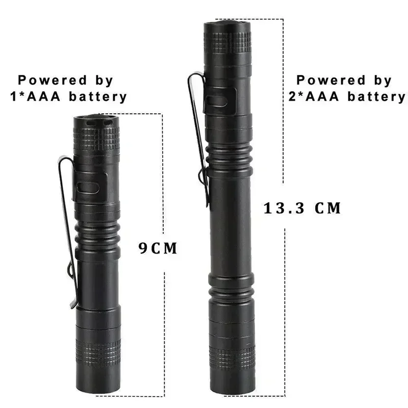 Mini lampe de poche Portable à stylo LED, avec pince à stylo, torche Ultra de poche, utilisation de batterie AAA pour Camping en plein air, lampe de secours