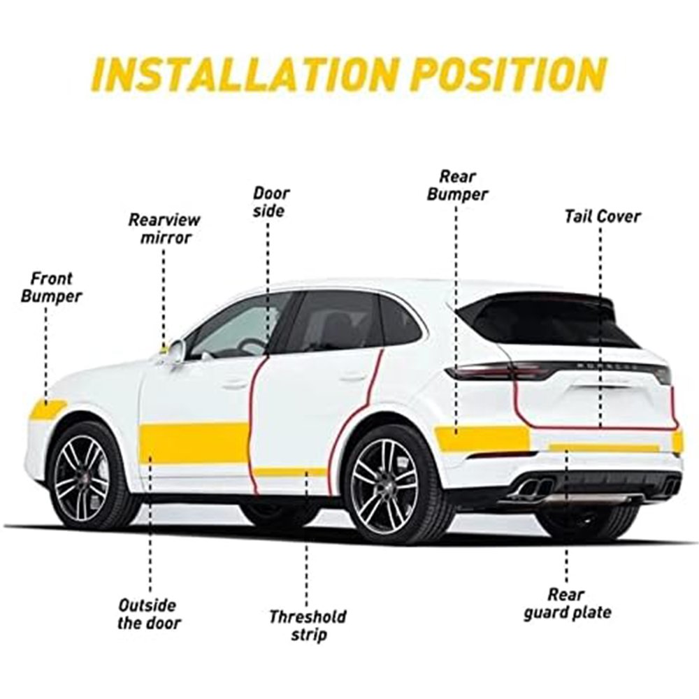 Auto Tür Kantenschutz Einstiegsleisten Schwarz Wasserdicht 3D Carbon Faser Anti Kollision Film Scratch Abdeckung Streifen Aufkleber Wasserhahn