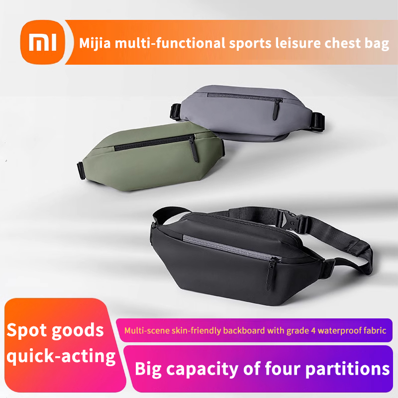 Xiaomi mijia saco de peito multifuncional lazer portátil bolsa de ombro diagonal prático multi-zona bolsa esportiva