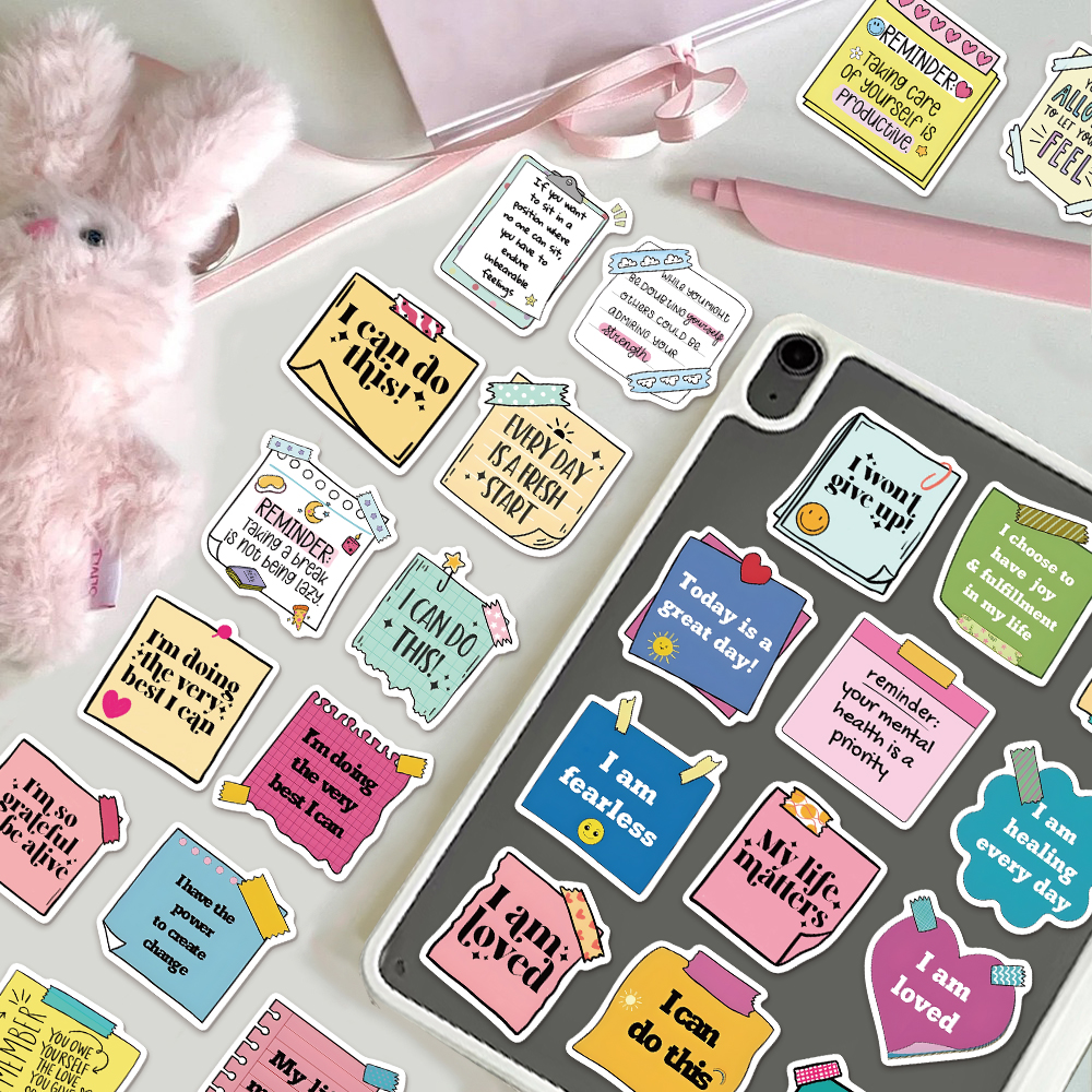 50PCS Selbst affirmation Ermutigung Slogans Graffiti Aufkleber DIY Telefon Fällen Laptop Wasser Tassen Wasserdichte Aufkleber