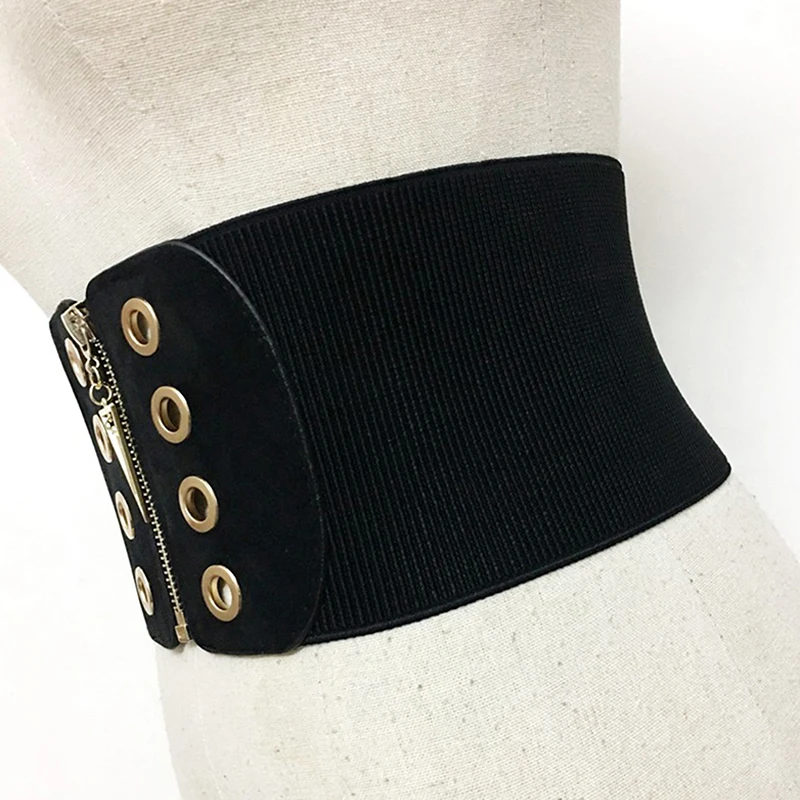 Ceinture corset ultra large pour femme, mode féminine, mince, noir, style corporel élastique, taille haute, robe commandée, environnement pour femme, ceinture
